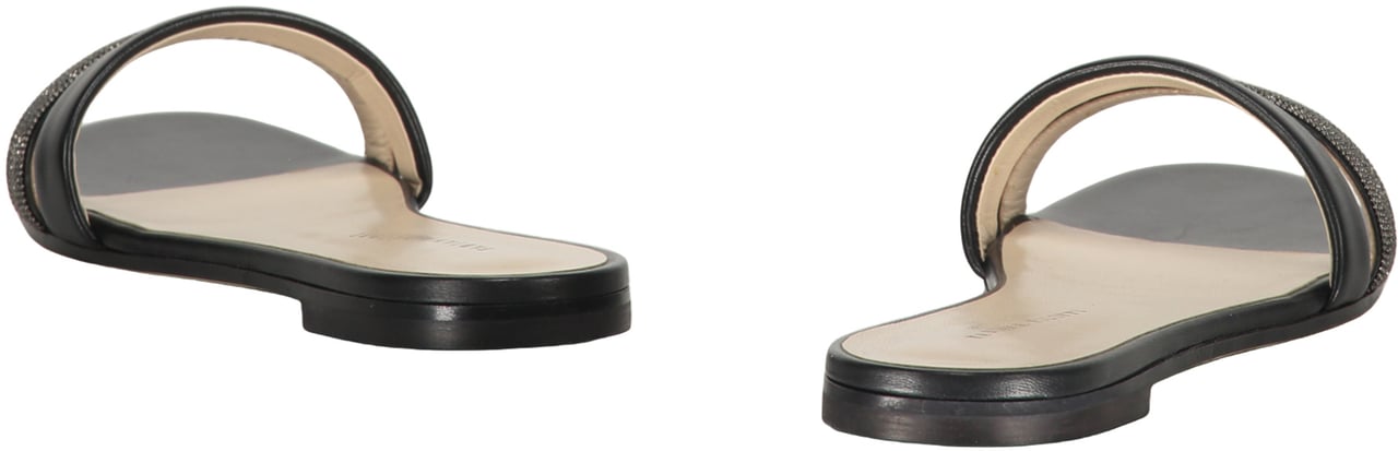 Fabiana Filippi Leather slides Zwart