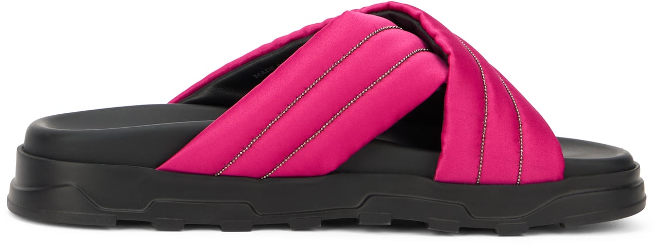 Fabiana Filippi Fuchsia mules with an elegant and refined design. Roze