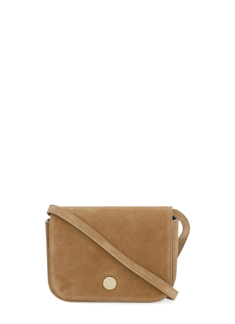 Fabiana Filippi Suede Leather Messenger Eclissi Bag with Adjustable Strap Bruin