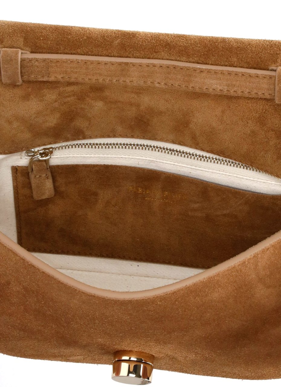 Fabiana Filippi Suede Leather Messenger Eclissi Bag with Adjustable Strap Bruin