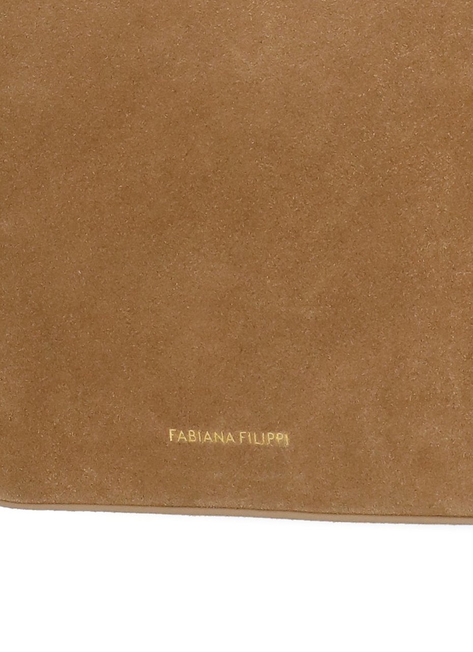 Fabiana Filippi Suede Leather Messenger Eclissi Bag with Adjustable Strap Bruin