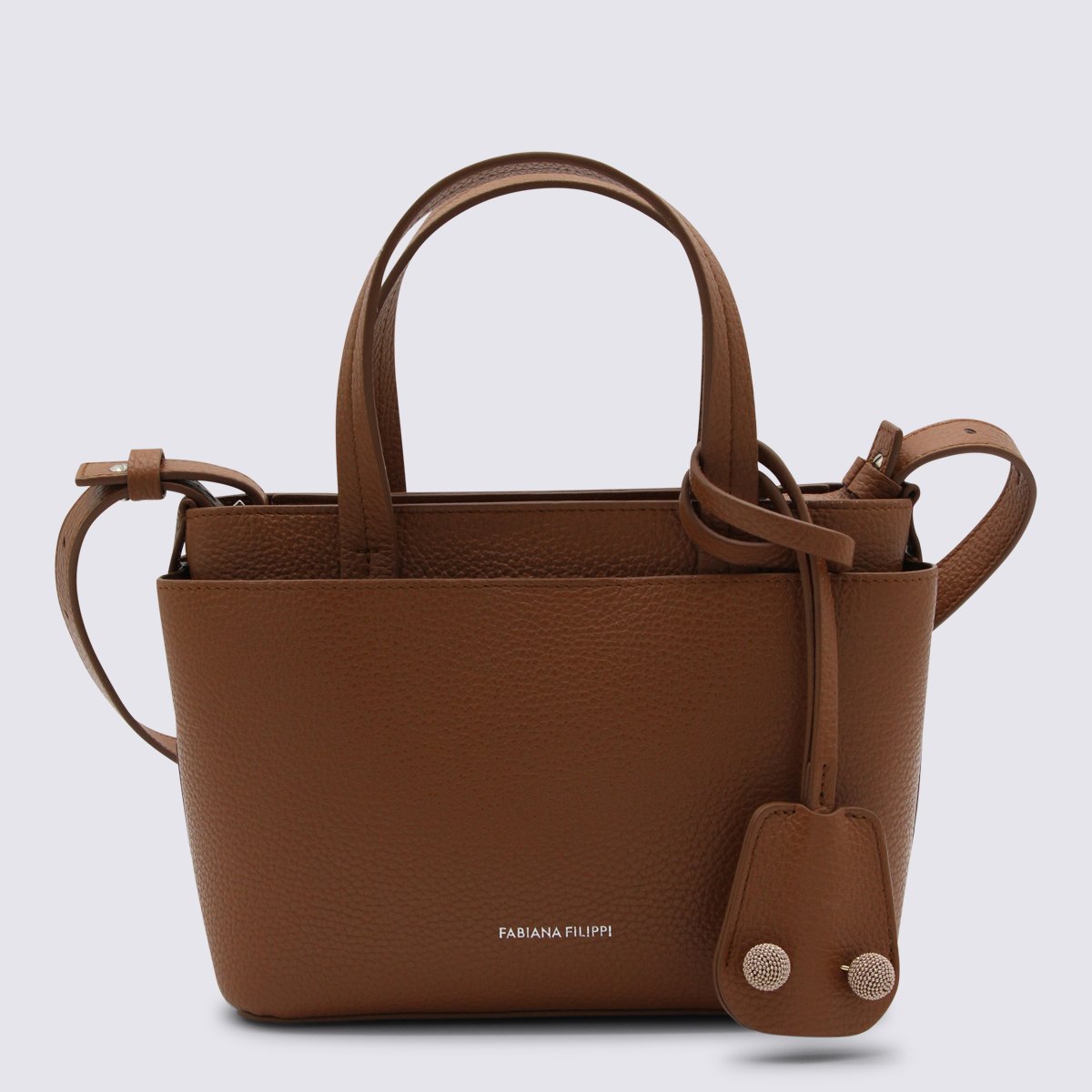 Fabiana Filippi Brown Leather Top Handle Bag Bruin