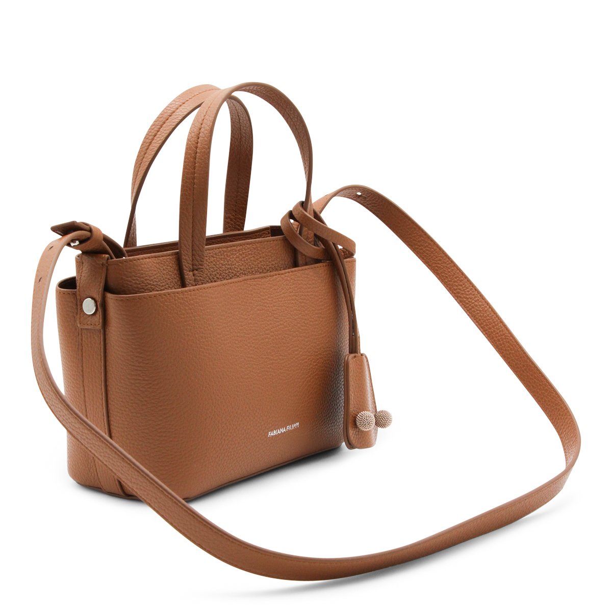 Fabiana Filippi Brown Leather Top Handle Bag Bruin