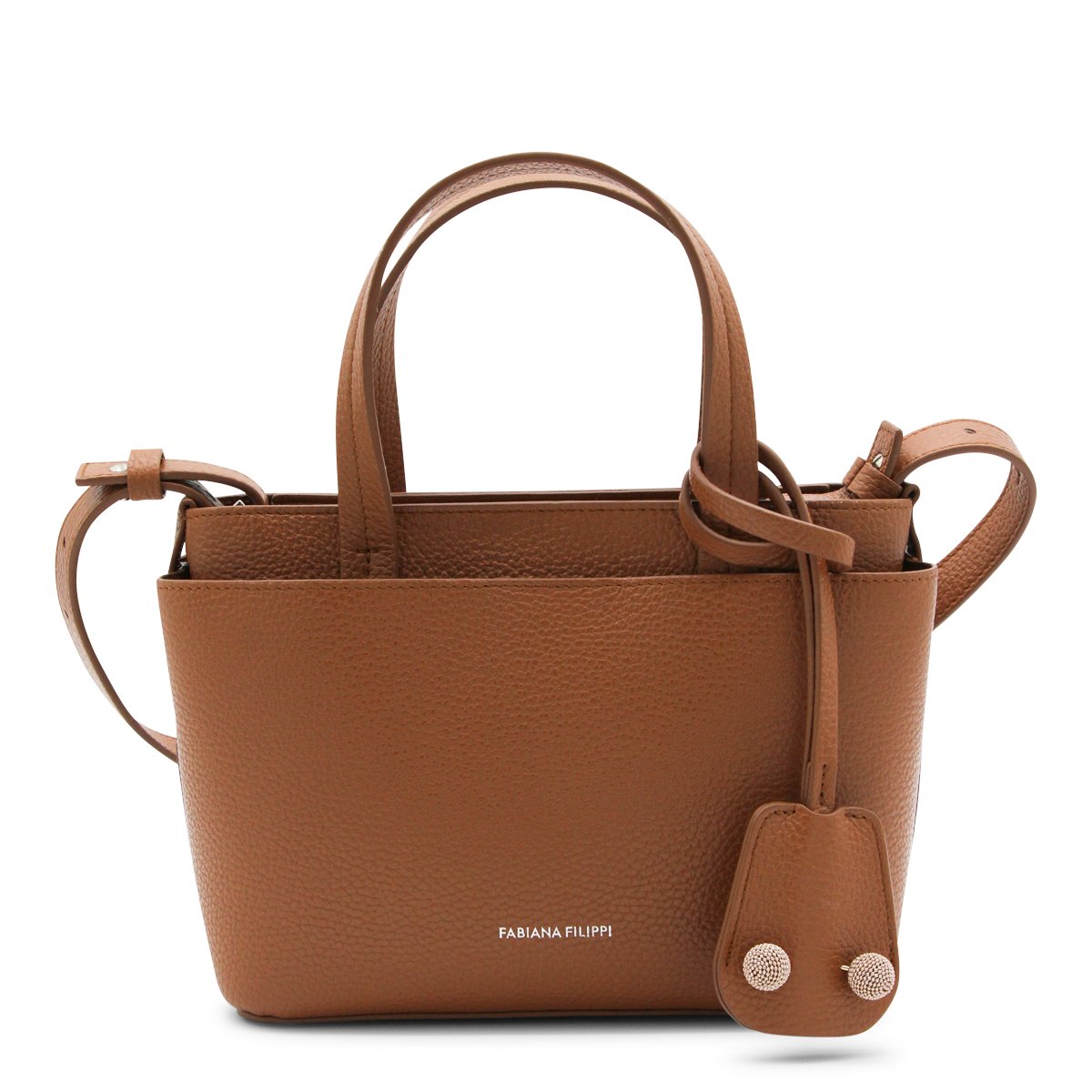 Fabiana Filippi Brown Leather Top Handle Bag Bruin