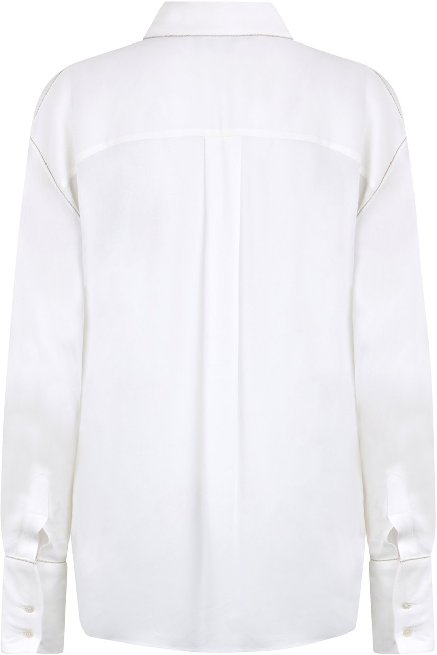 Fabiana Filippi White Cotton Long Sleeve Elegant Shirt Wit