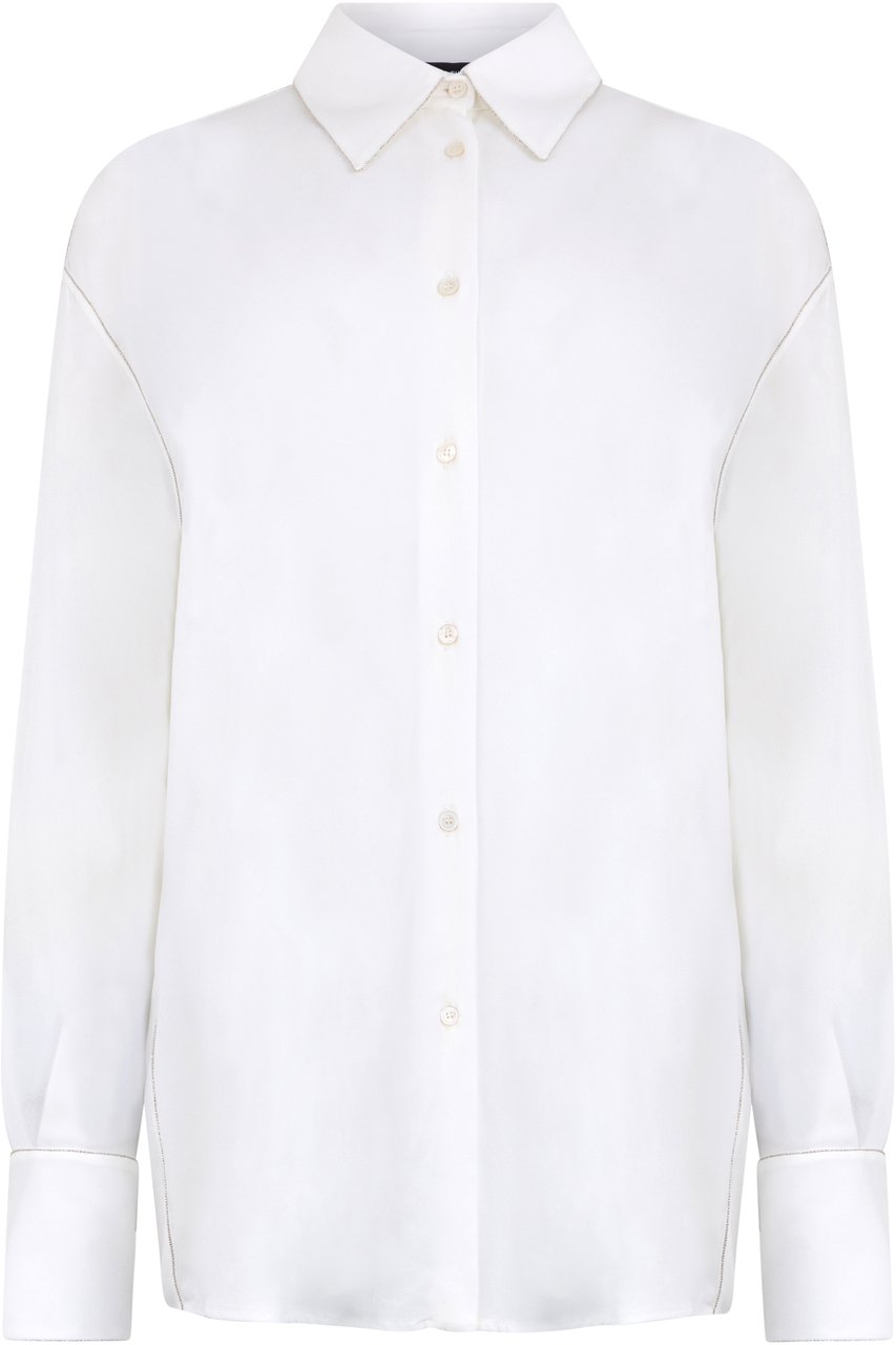 Fabiana Filippi White Cotton Long Sleeve Elegant Shirt Wit