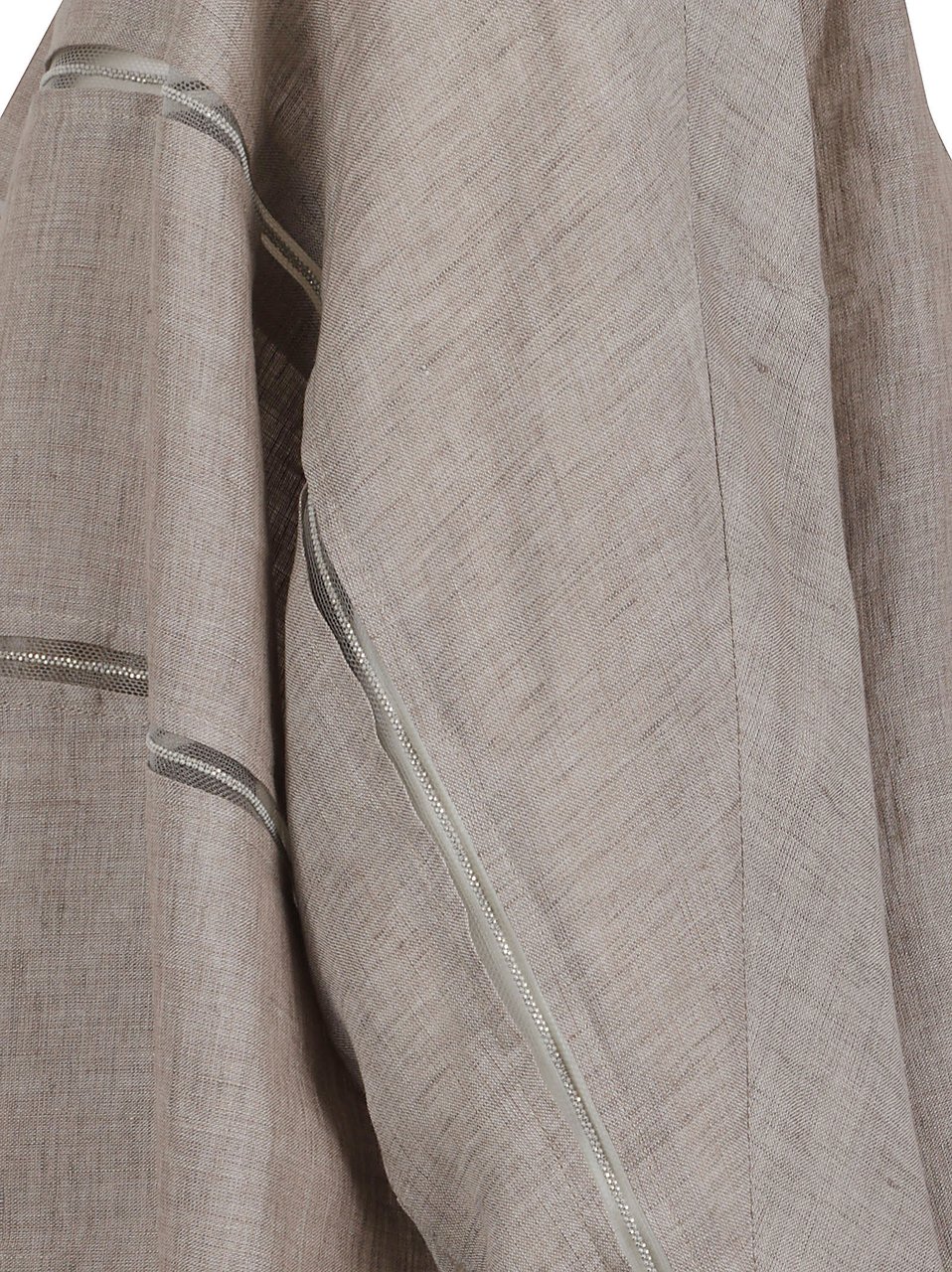 Fabiana Filippi Boxy Linen Shirt with Concealed Buttons Neutraal