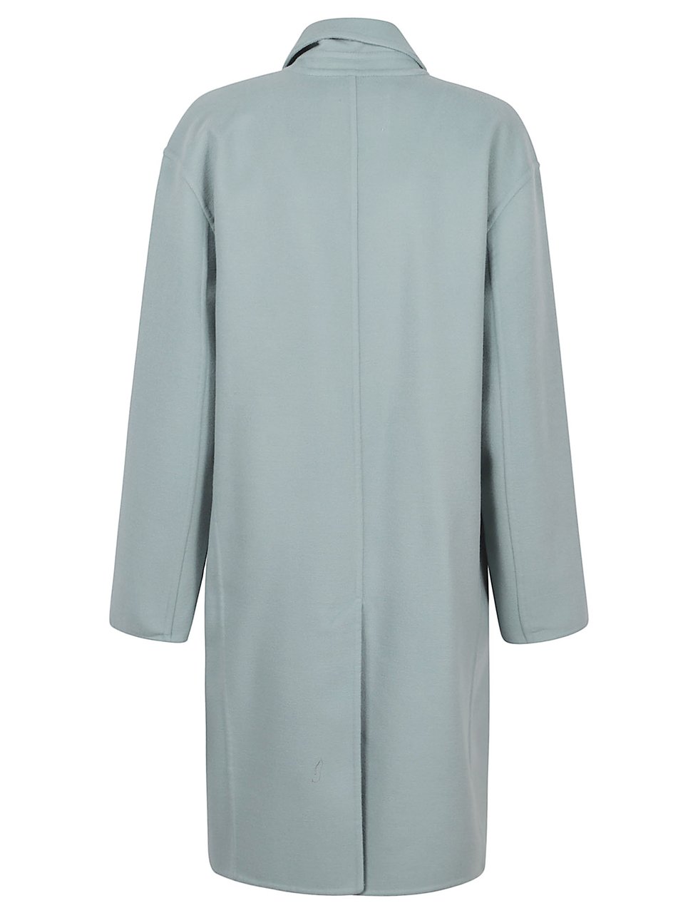 Fabiana Filippi Blue Wool-Blend Double-Breasted Coat Grijs