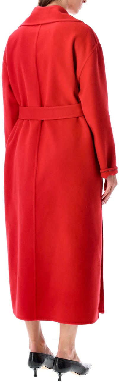 Fabiana Filippi Wool Cashmere Coat Belt Lacca Divers