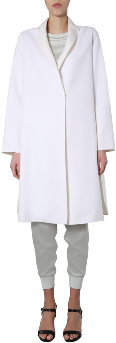 Fabiana Filippi Knee-Length V-Neck Coat With Jewel Detail Wit