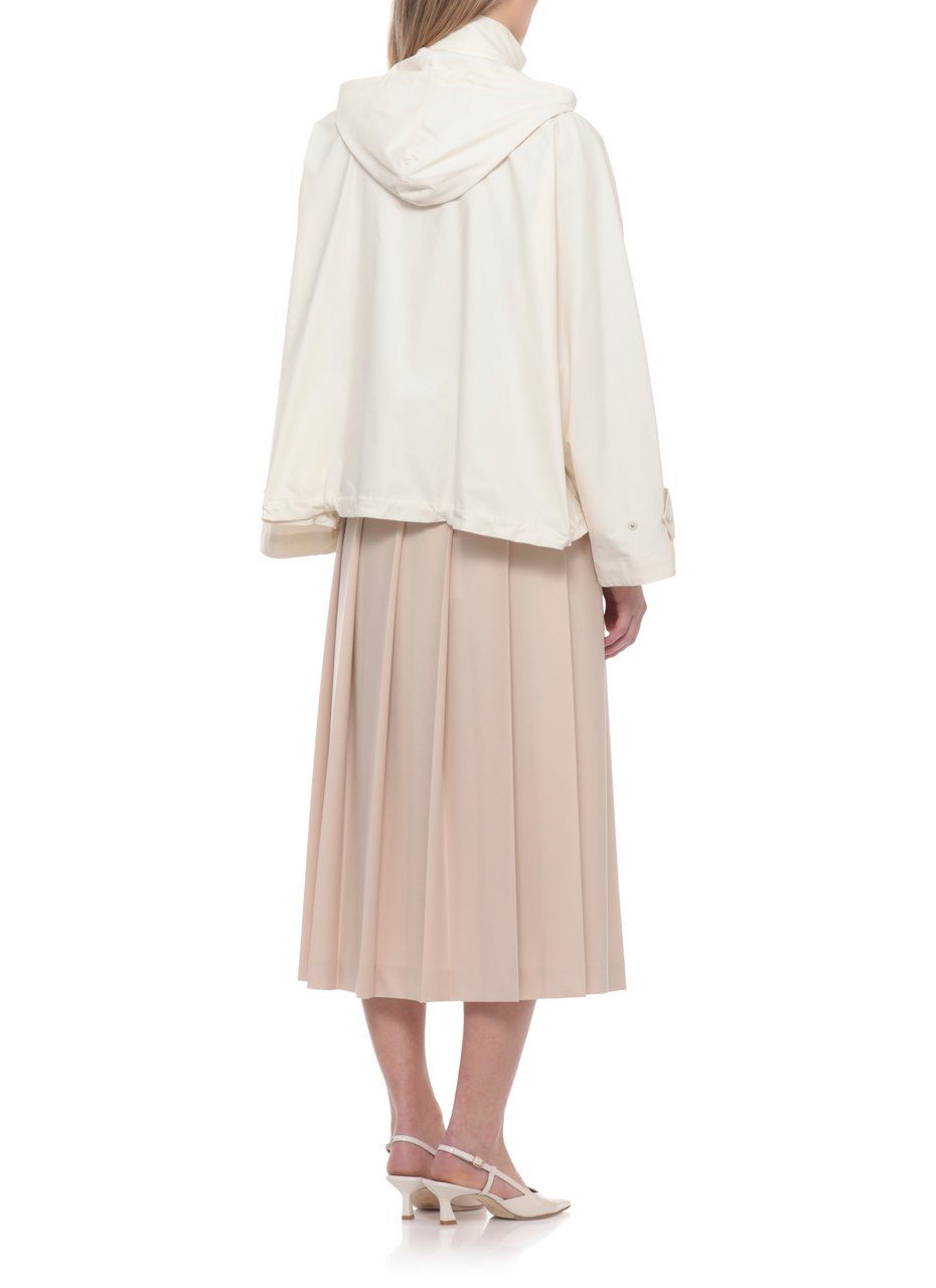 Fabiana Filippi Ivory Drawstring Hooded Cotton Jacket Wit