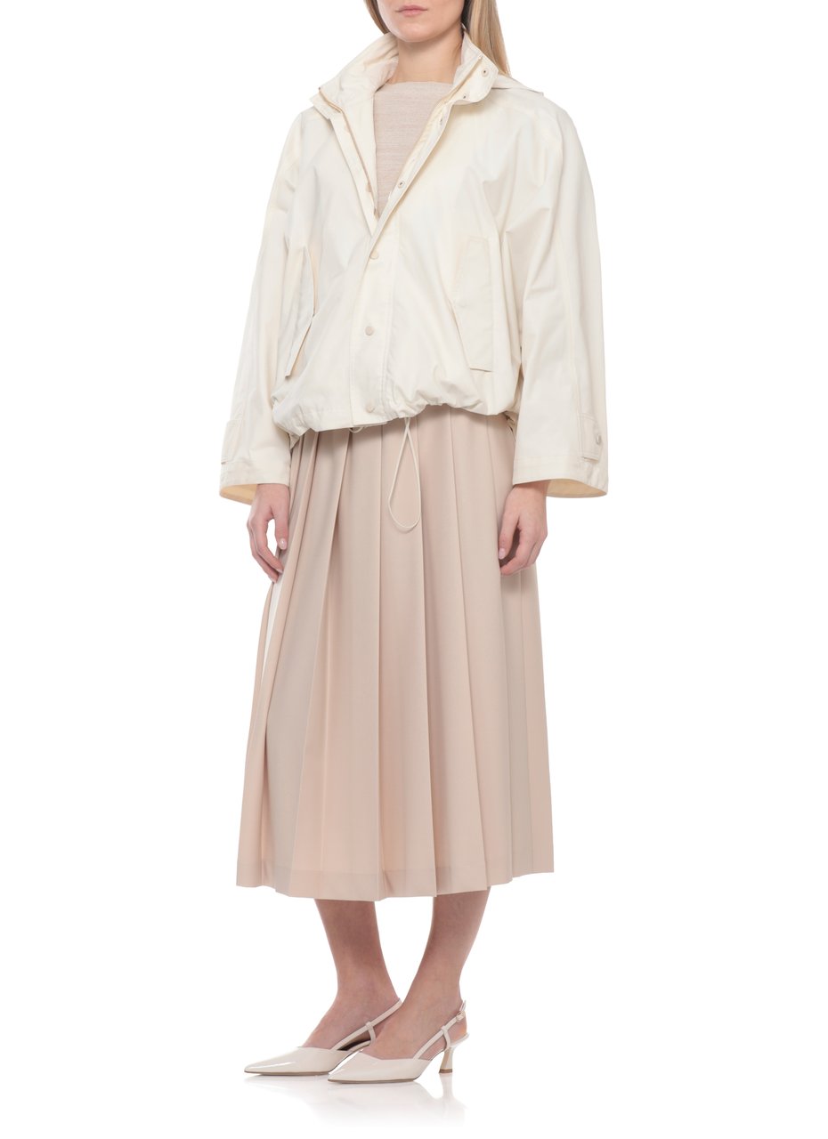 Fabiana Filippi Ivory Drawstring Hooded Cotton Jacket Wit
