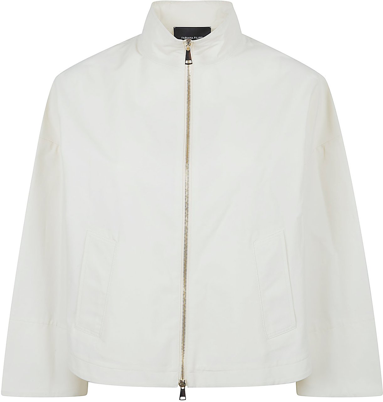Fabiana Filippi Boxy Short Jacket with Herringbone Texture Wit