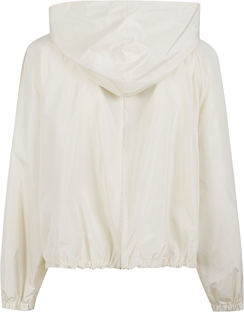 Fabiana Filippi Cropped White Coat with Minimalist Design and Hood Wit