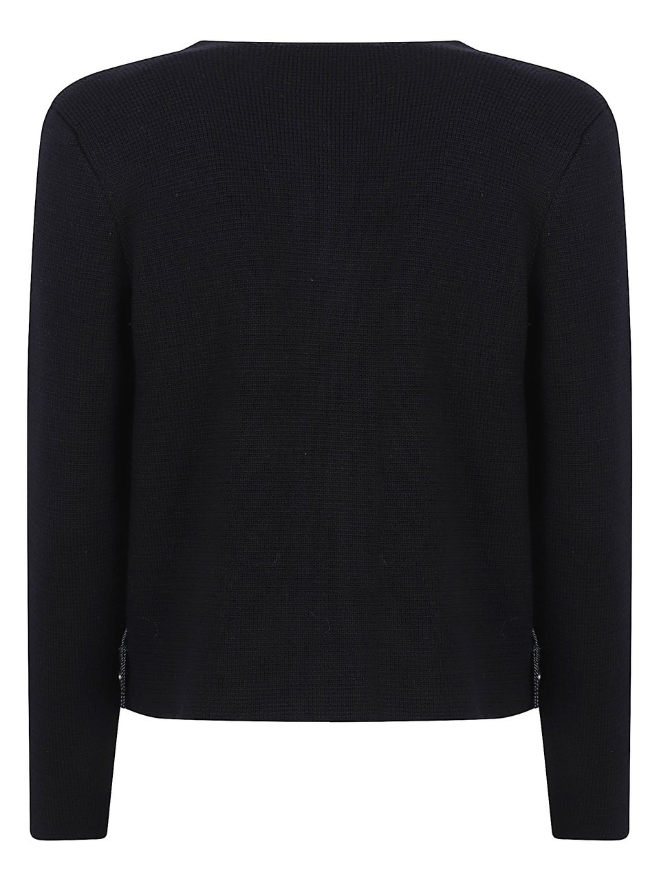 Fabiana Filippi Black Denim Merino Wool Jacket Zwart