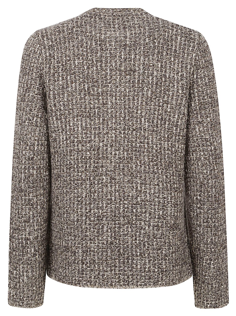 Fabiana Filippi Multicolor Tweed Sequin Zip Jacket Grijs