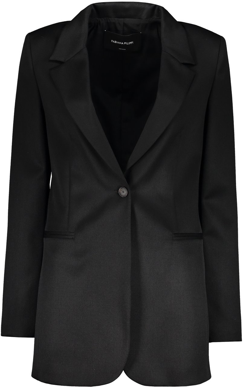Fabiana Filippi Virgin wool single-breasted blazer Zwart