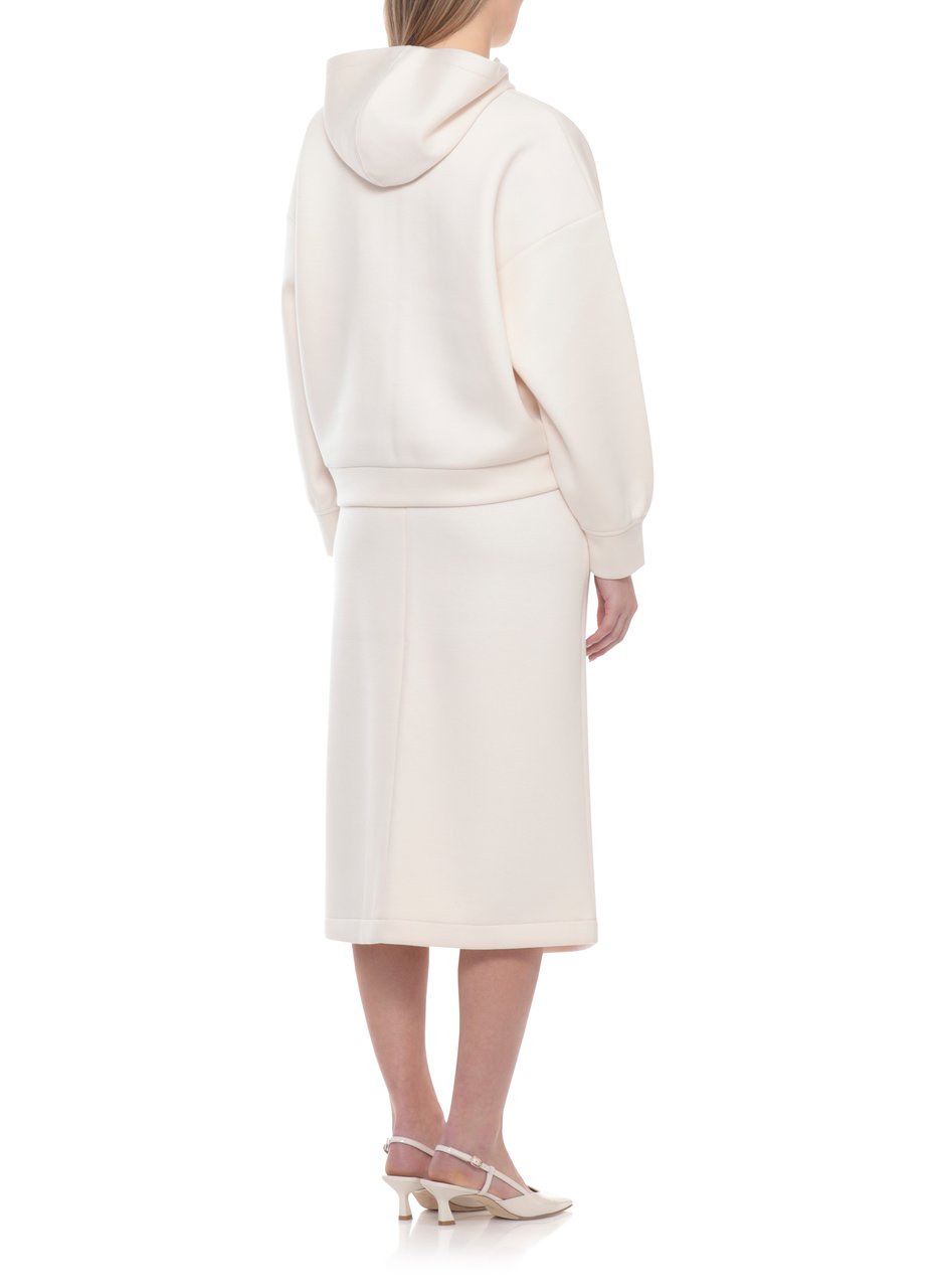 Fabiana Filippi Ivory Lightpoint Detail Zip Hoodie Wit