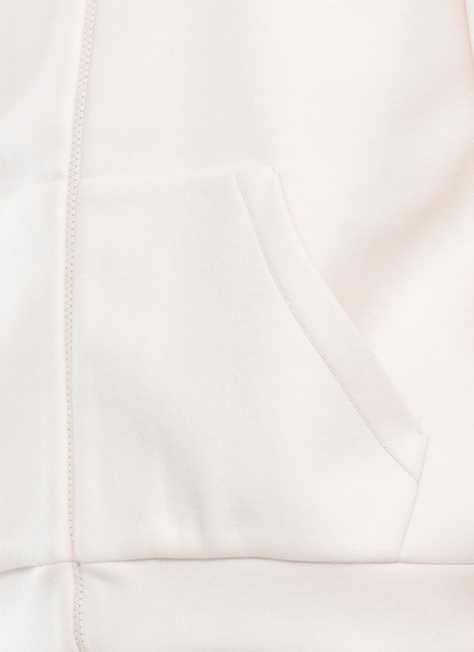 Fabiana Filippi Ivory Lightpoint Detail Zip Hoodie Wit