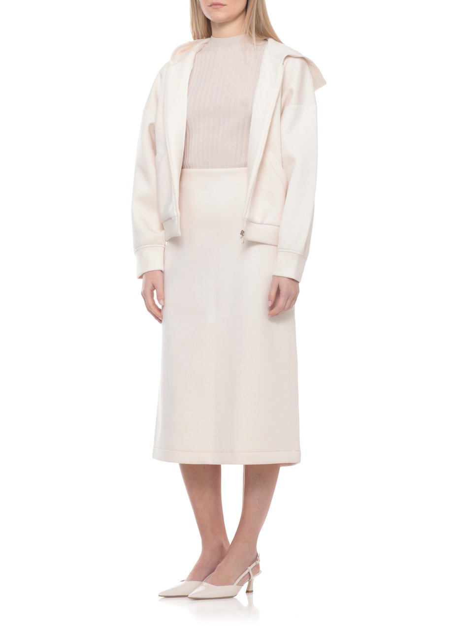 Fabiana Filippi Ivory Lightpoint Detail Zip Hoodie Wit