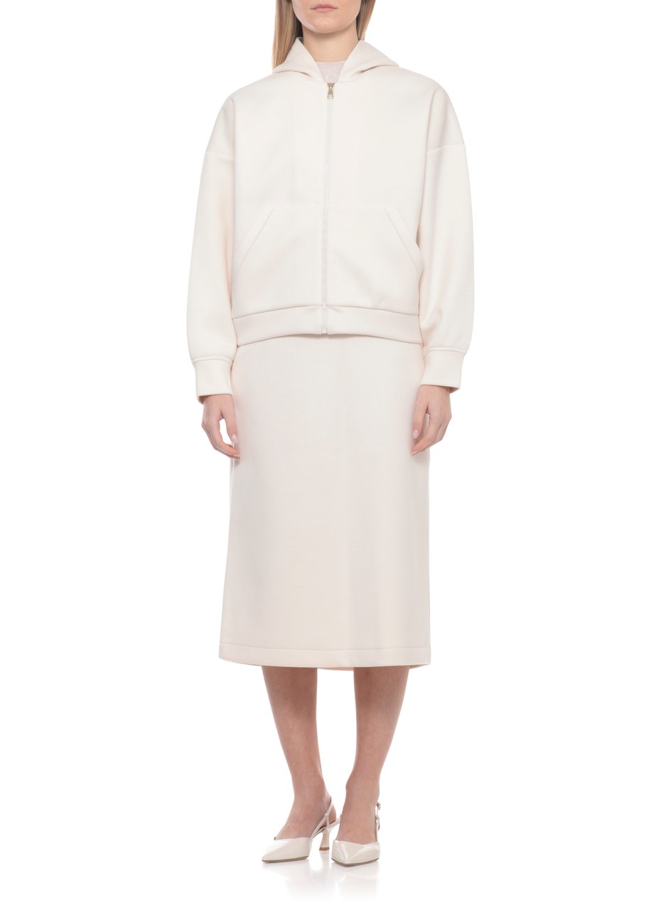 Fabiana Filippi Ivory Lightpoint Detail Zip Hoodie Wit