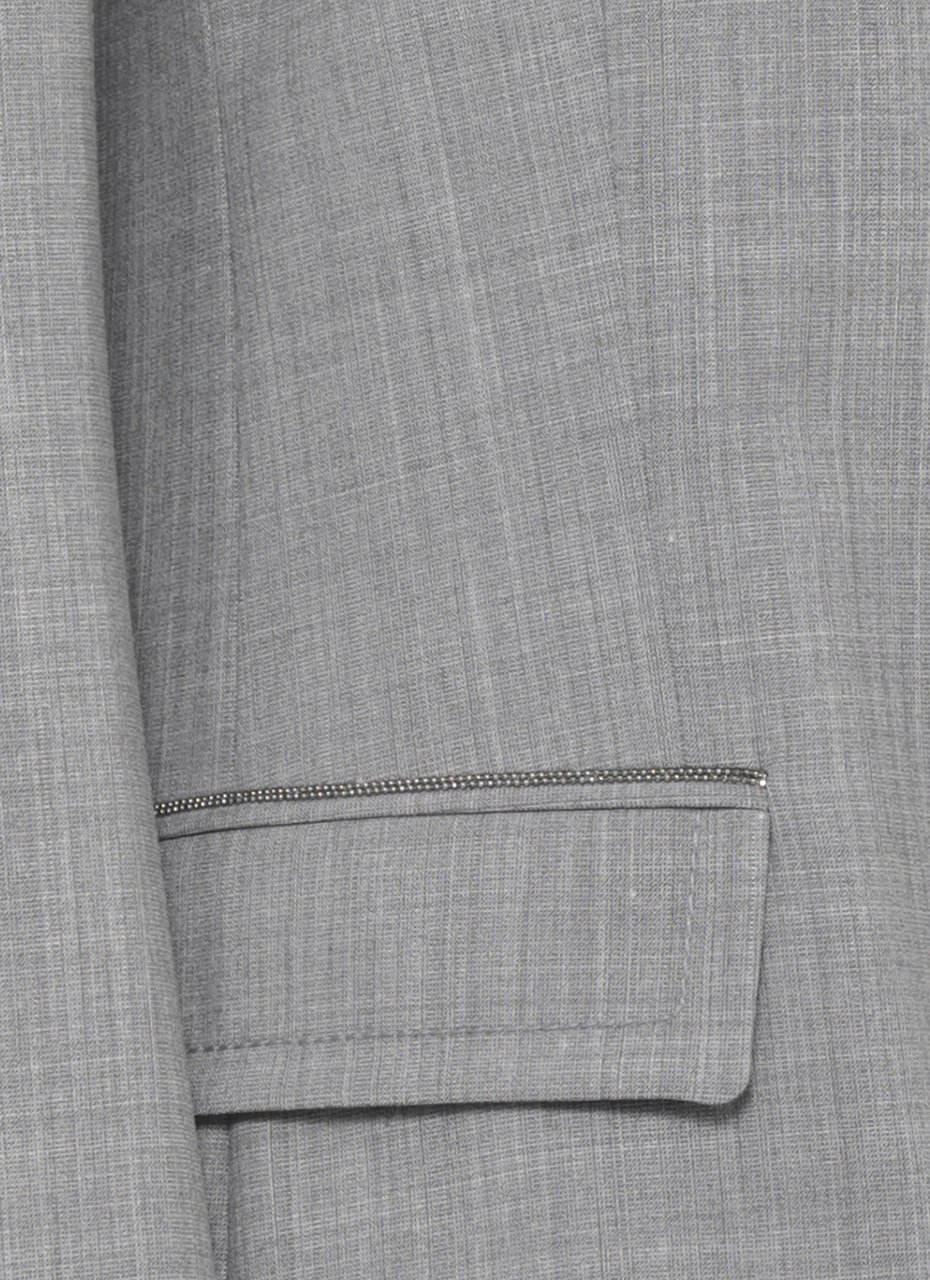 Fabiana Filippi Grey Lightpoint Detail Wool Blazer Grijs