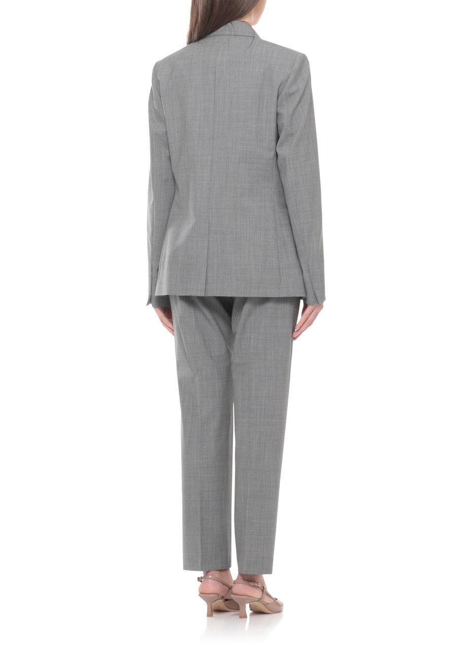 Fabiana Filippi Grey Lightpoint Detail Wool Blazer Grijs