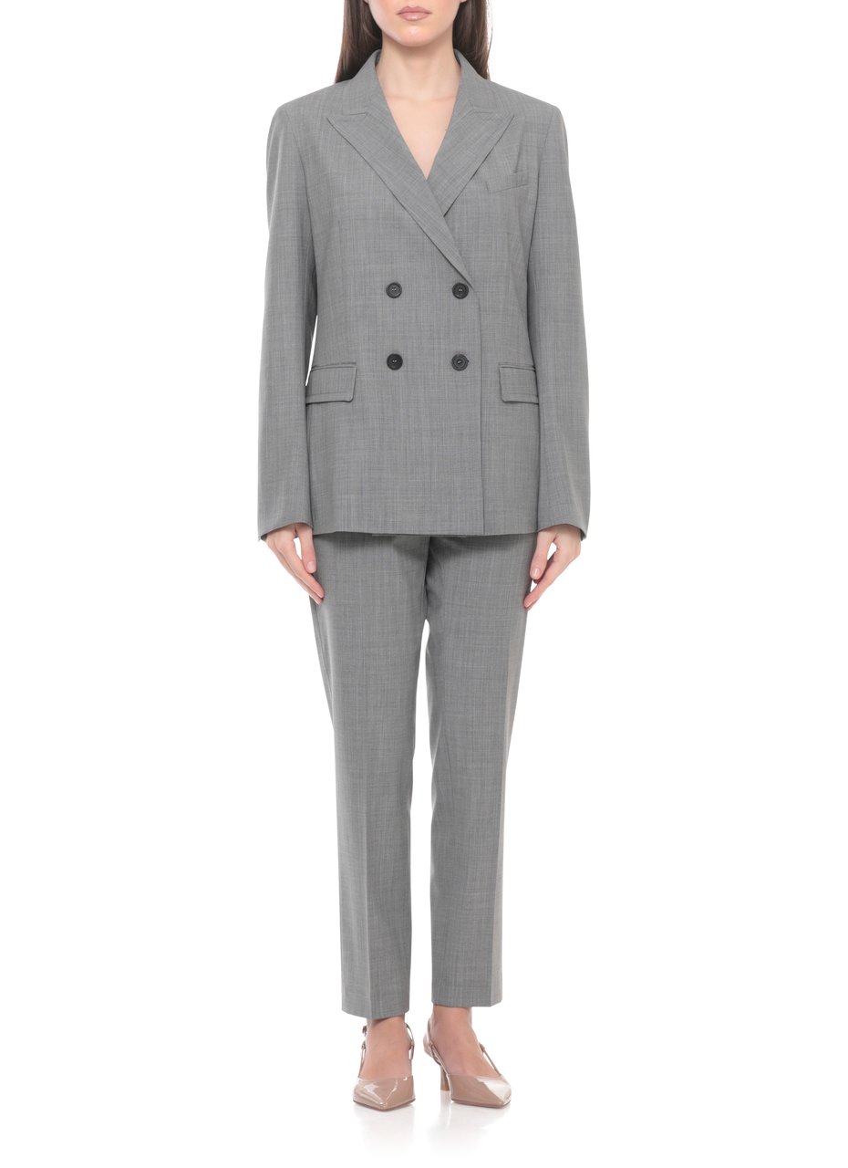 Fabiana Filippi Grey Lightpoint Detail Wool Blazer Grijs