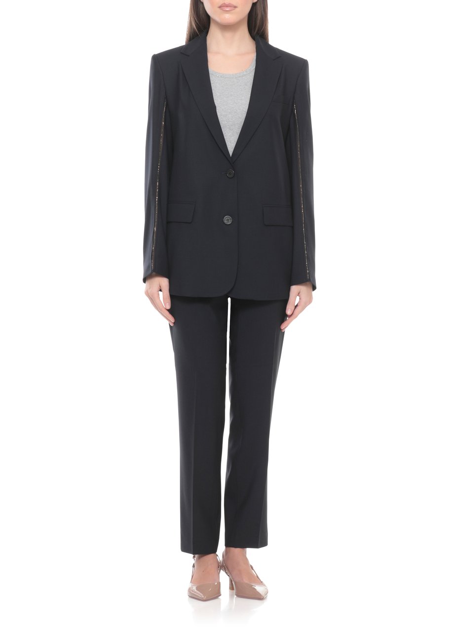 Fabiana Filippi Dark Blue Lightpoint Detail Blazer Zwart