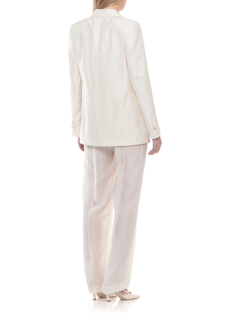 Fabiana Filippi Ivory Jewel Button Blazer Wit