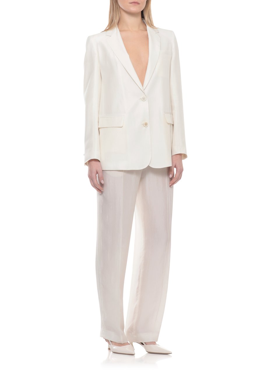 Fabiana Filippi Ivory Jewel Button Blazer Wit