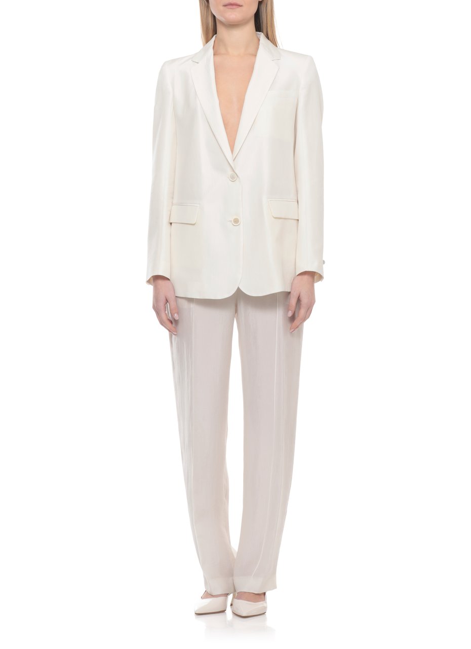 Fabiana Filippi Ivory Jewel Button Blazer Wit