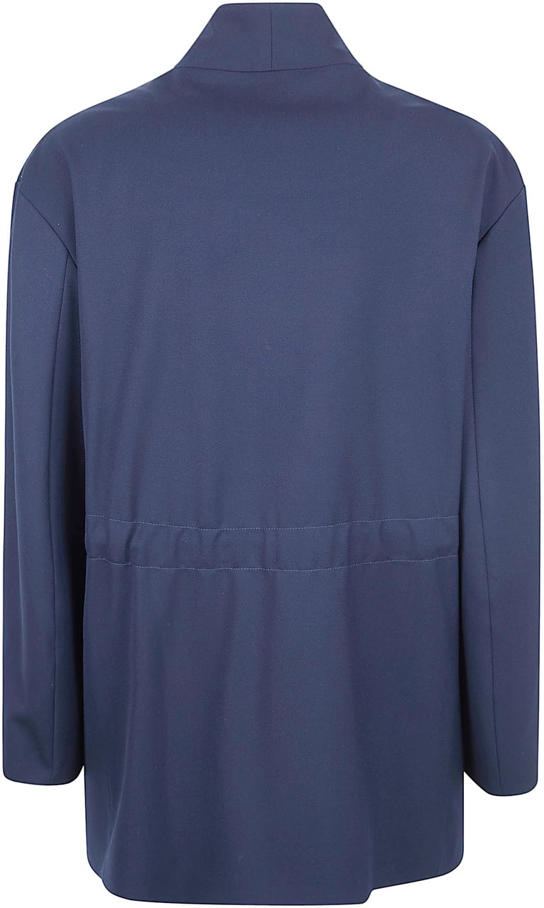 Fabiana Filippi Techno Tailoring Fabric Stand-Up Collar Jacket Grijs
