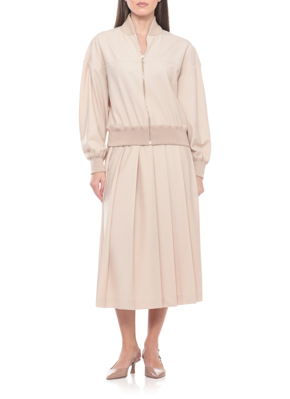Fabiana Filippi Pink Lightpoint Detail Bomber Jacket Grijs