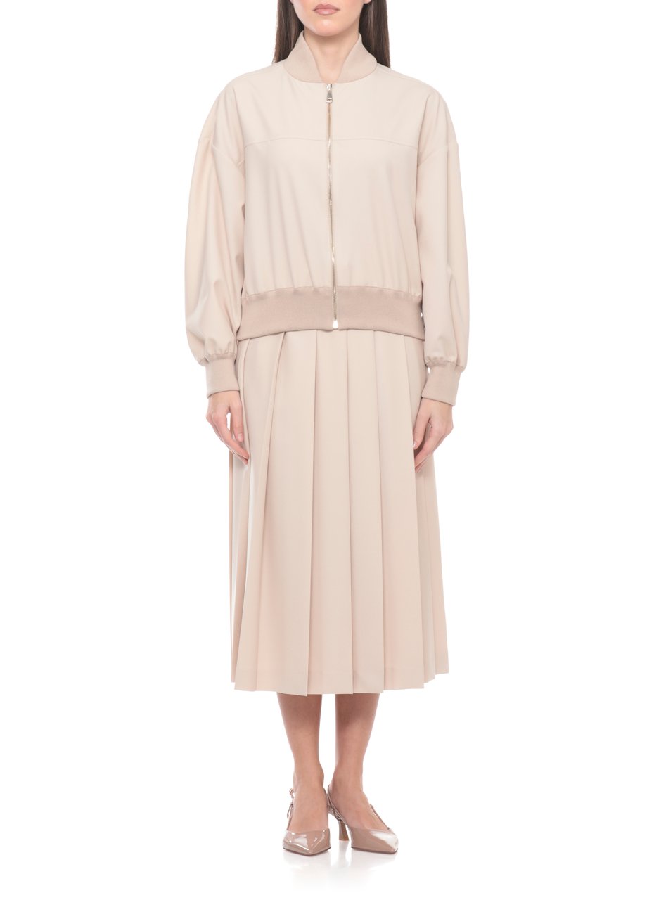 Fabiana Filippi Pink Lightpoint Detail Bomber Jacket Grijs