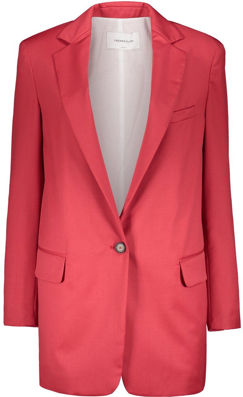 Fabiana Filippi Virgin wool single-breasted blazer Rood