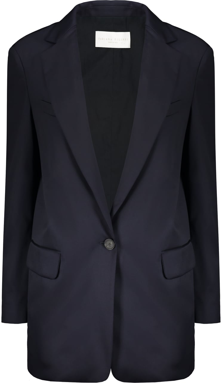 Fabiana Filippi Virgin wool single-breasted blazer Blauw