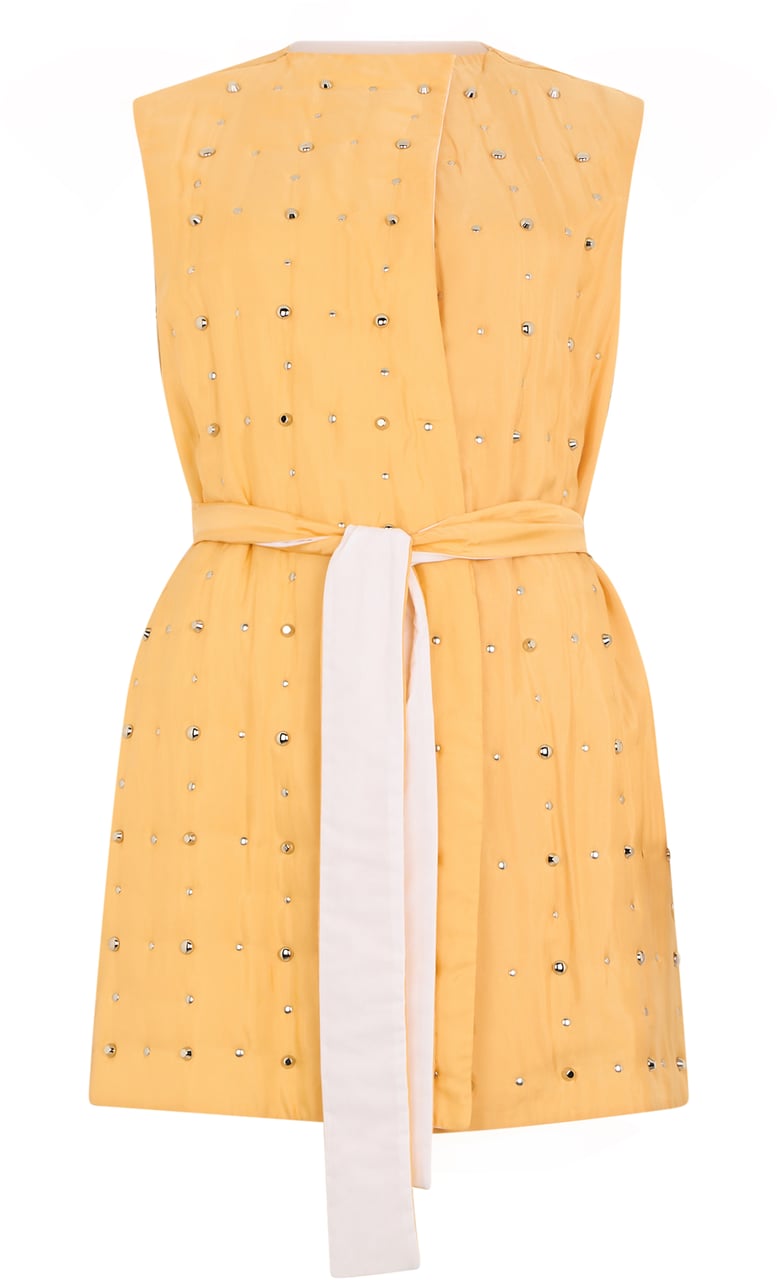 Fabiana Filippi Elegant yellow vest without sleeves ideal for the summer season. Geel