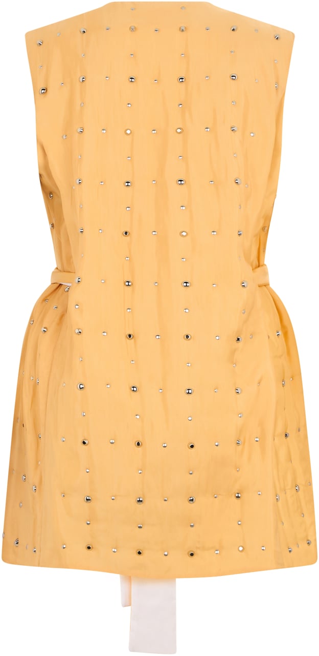 Fabiana Filippi Elegant yellow vest without sleeves ideal for the summer season. Geel