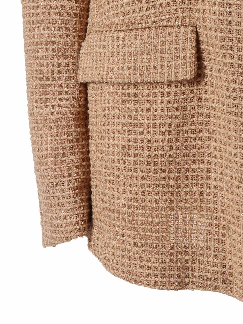 Fabiana Filippi Brown Oversized Sequined Mesh Jacket Neutraal