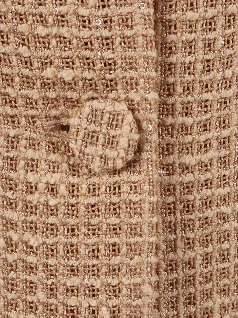 Fabiana Filippi Brown Oversized Sequined Mesh Jacket Neutraal