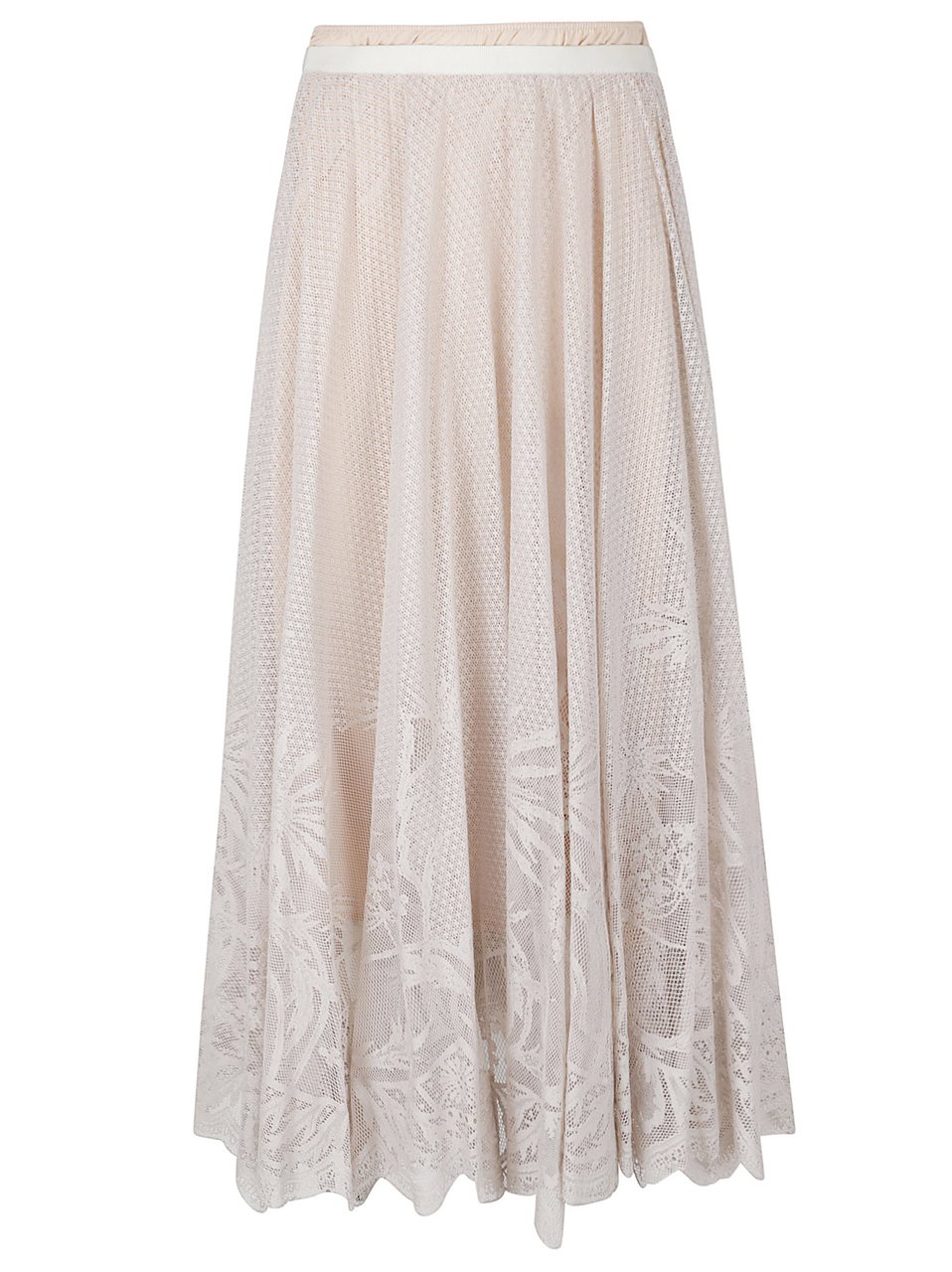 Fabiana Filippi Multicolor Lace Jacquard Midi Skirt Wit