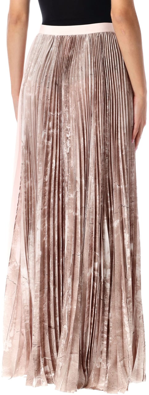 Fabiana Filippi Printed Satin Wide Long Skirt Marrone Bruin