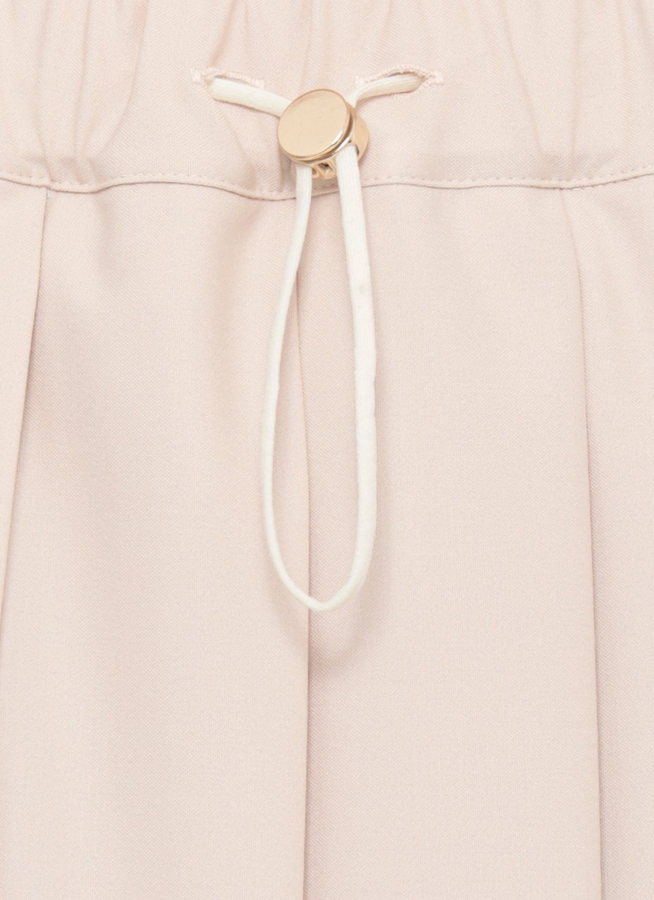 Fabiana Filippi Midi Pleated Skirt with Elastic Waistband and Drawstring Grijs