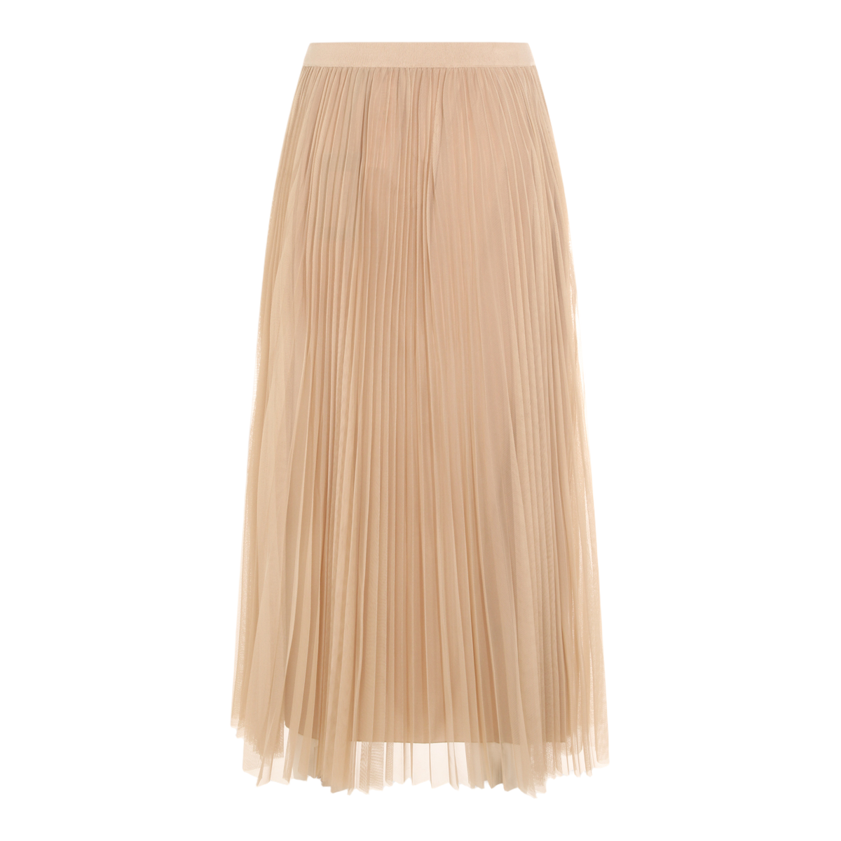 Fabiana Filippi Pleated Midi Skirt with High Waistband Bruin