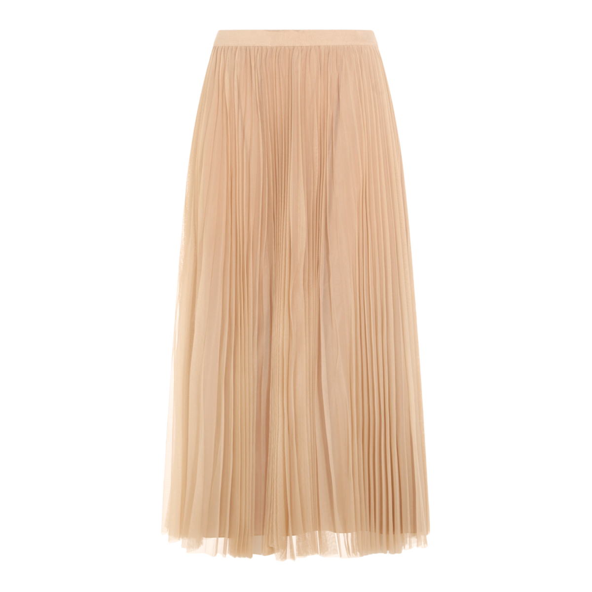 Fabiana Filippi Pleated Midi Skirt with High Waistband Bruin