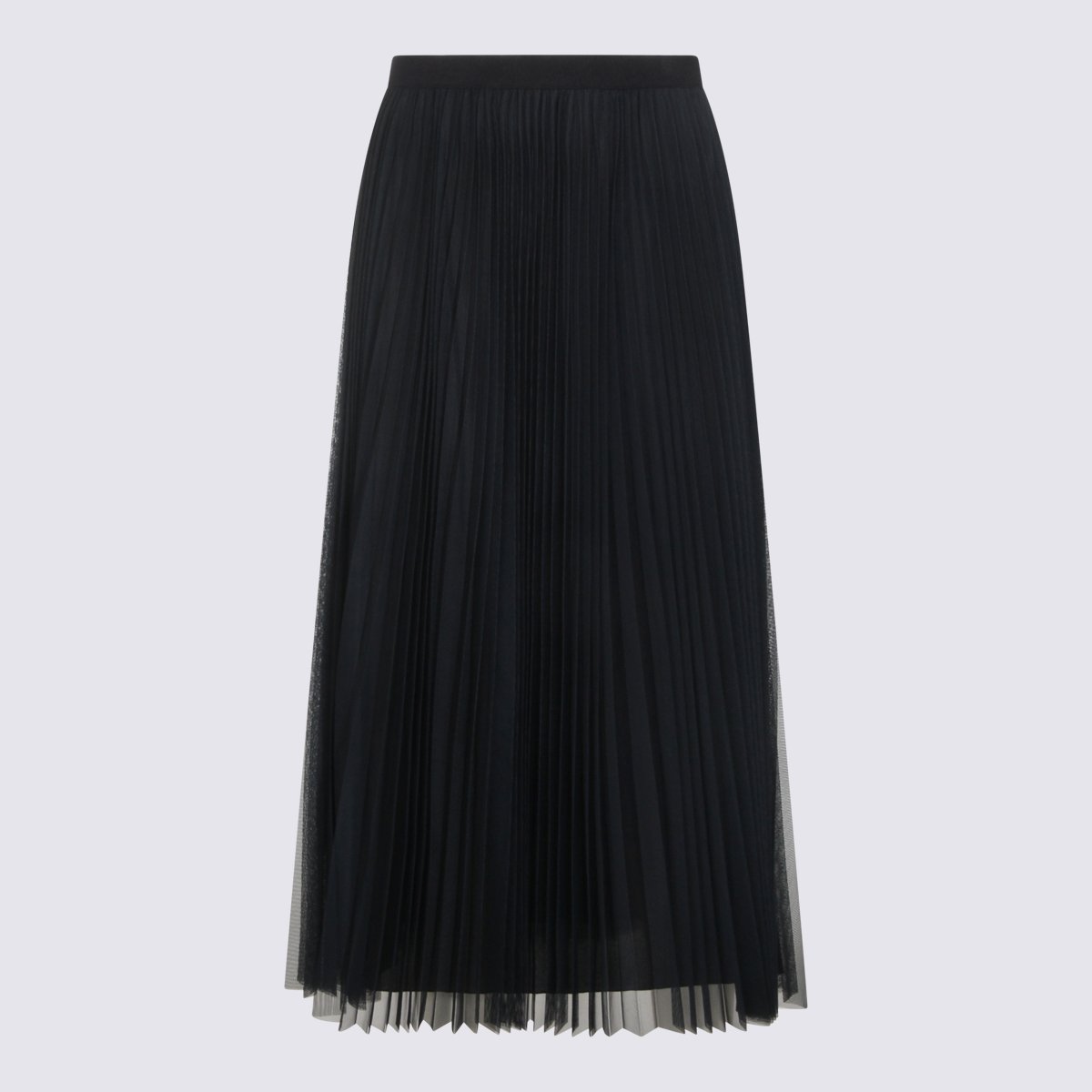 Fabiana Filippi Navy High-Waisted Maxi Skirt Zwart