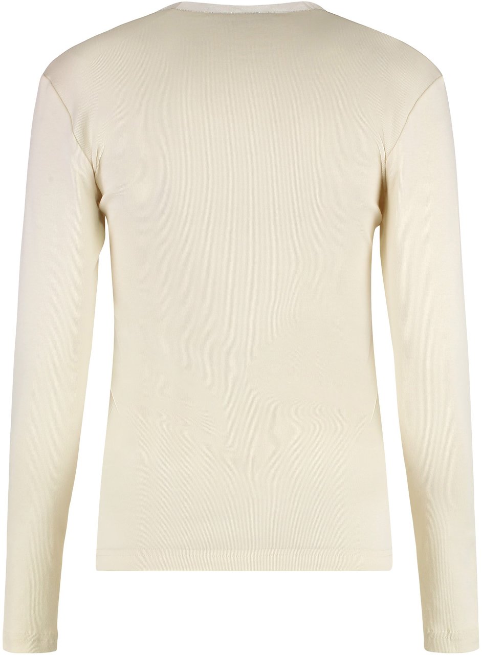 Fabiana Filippi T-shirt long sleeve cotton t-shirt Wit