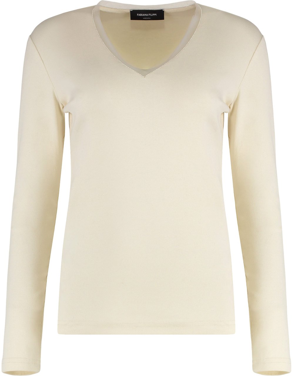 Fabiana Filippi T-shirt long sleeve cotton t-shirt Wit