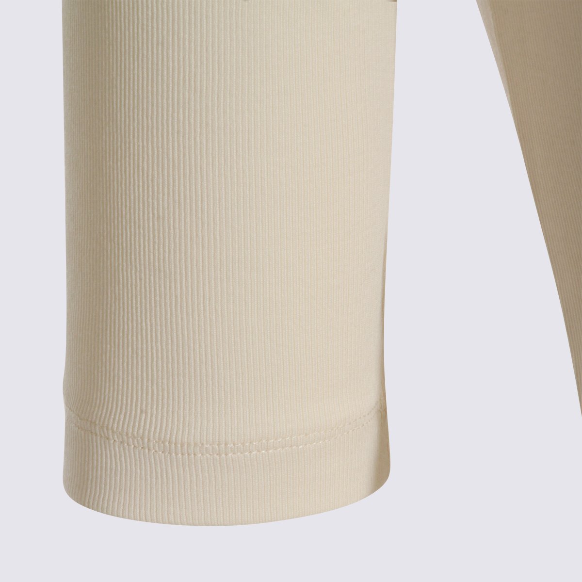Fabiana Filippi Fitted Short-Sleeve Top with Scoop Neckline Neutraal